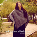 2015 New fashion poncho 100% lã, poncho tricotado de lã
